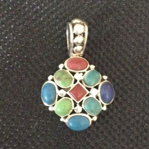Turquoise Coral Sterling Pendant